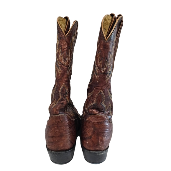 Justin Boots Men's Brown Leather Western Boots - Picture 4 of 7